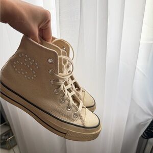 Converse Stussy Cream High-Top Sneakers